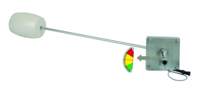 Flanged level indicator with sensor